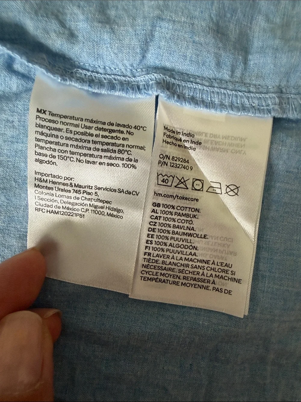 H&M Boys Light Blue Short Sleeve Button-Down Shirt